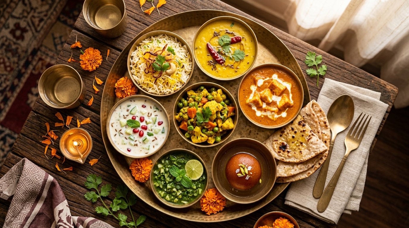 Traditional Satvik vegetarian dining at Hotel Panchavati Palace