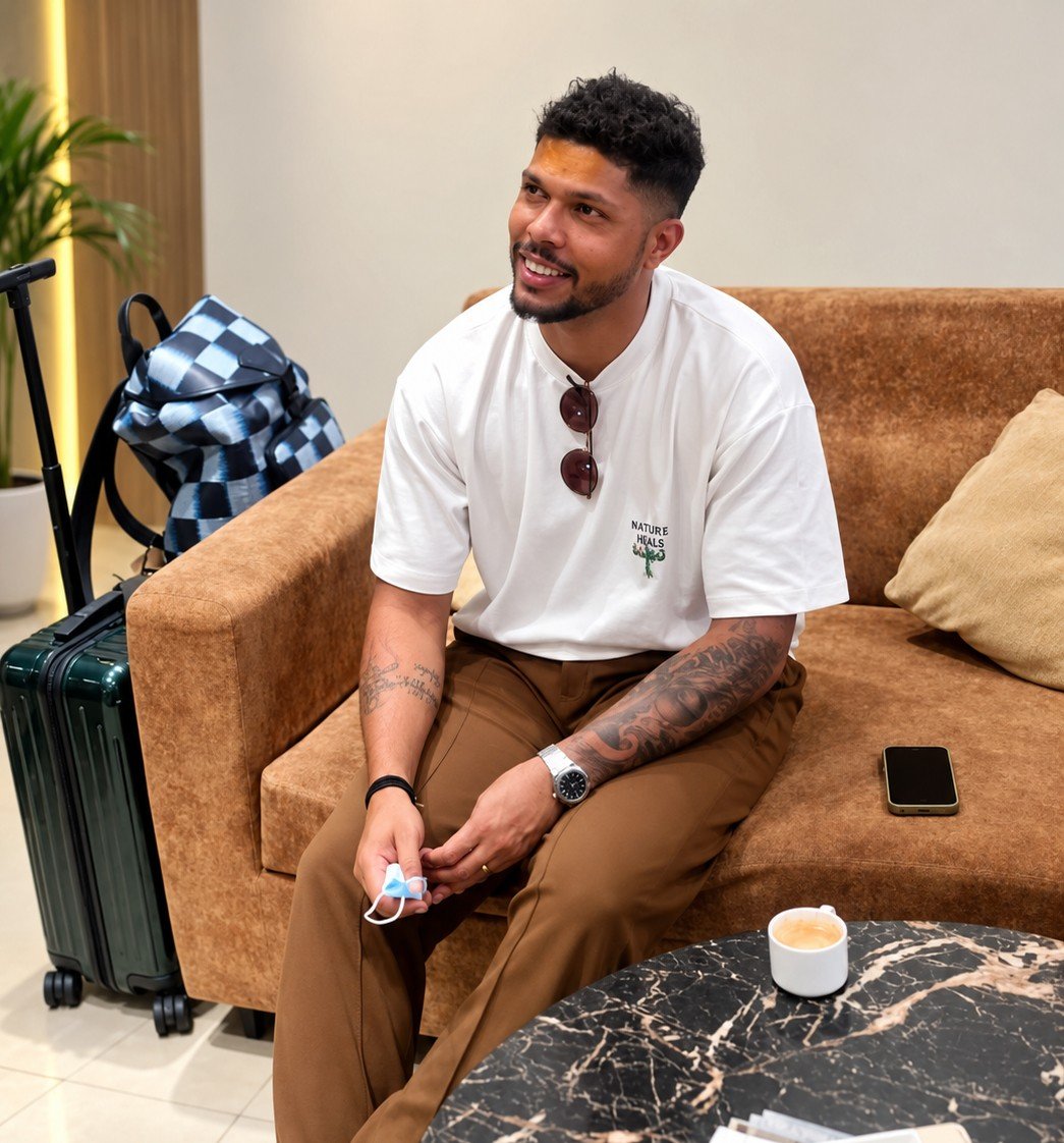 Indian cricketer Umesh Yadav relaxing at Hotel Panchavati Palace, Omkareshwar